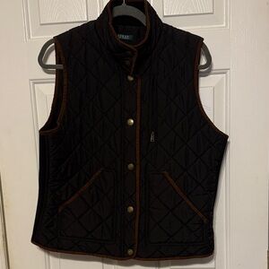 Ralph Lauren Black and Brown Quilted Vest